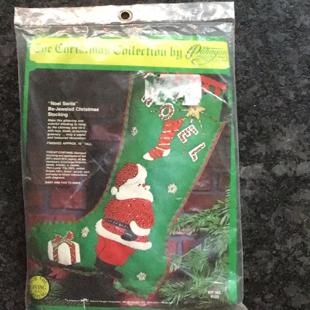 Lot of Three Vintage Felt Christmas Stocking Kits NIP RARE